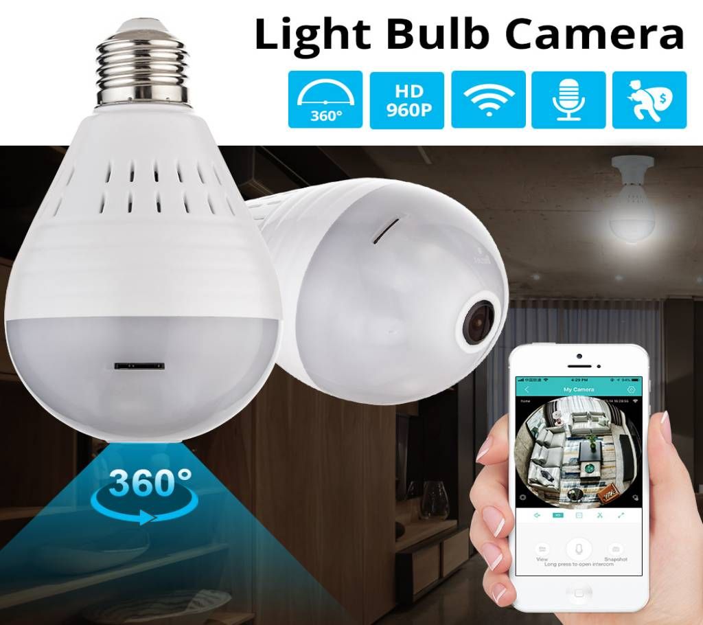 LED Light 960P Wireless Panoramic IP Camera