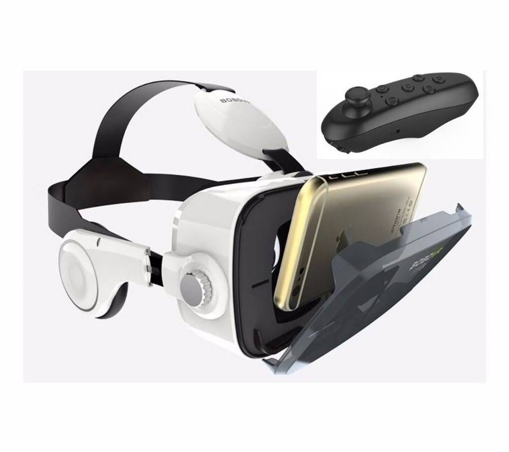 VR Z4 3D Glass with Headphones + Free Bluetooth Remote