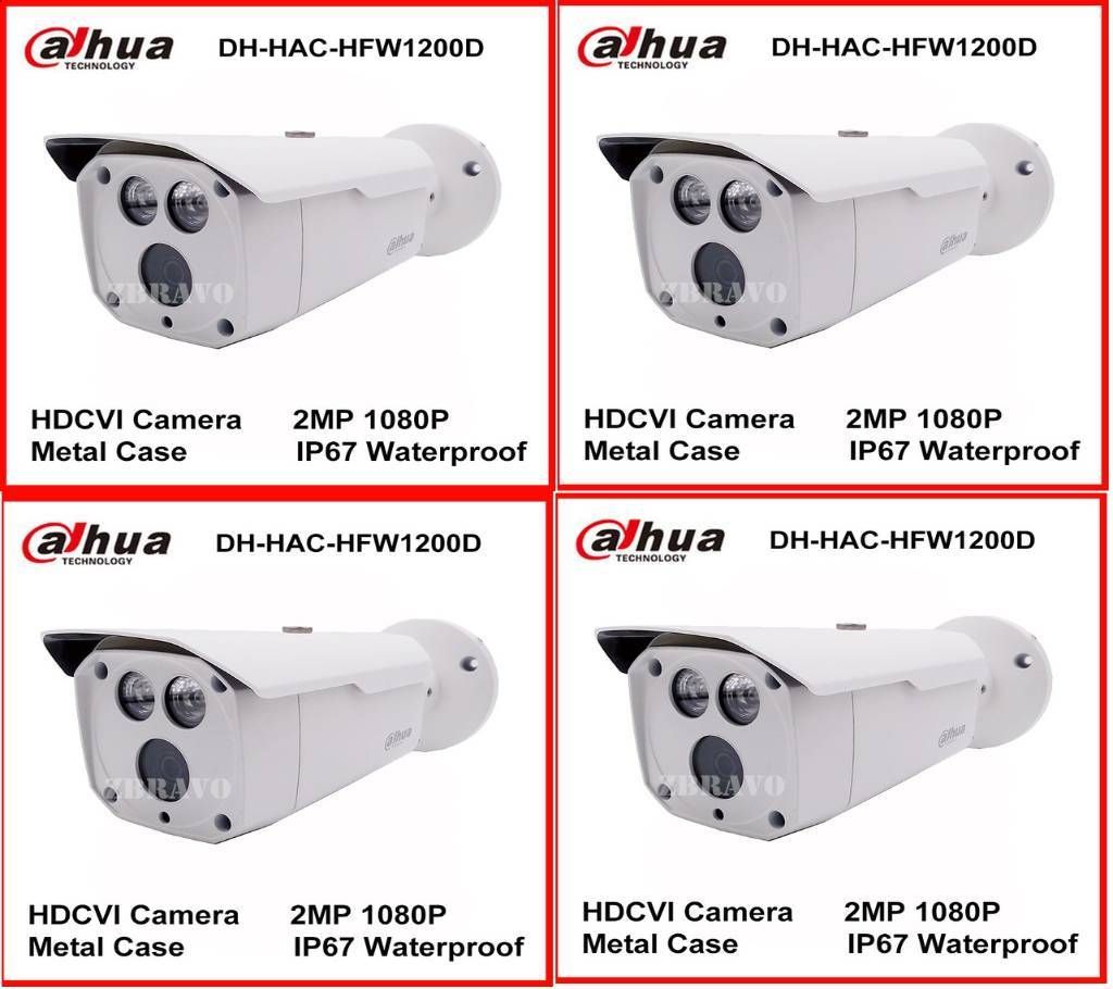 4 pcs. DH-HAC-HFW1200D Water-proof CC Camera