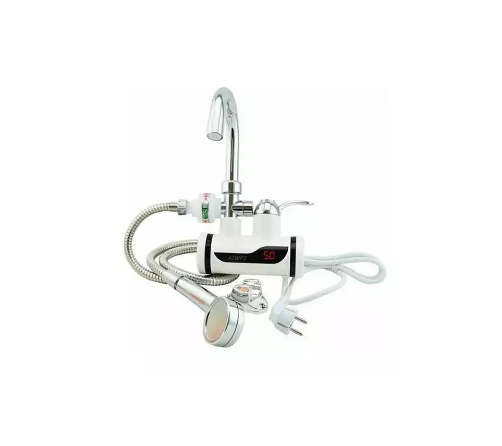 Electric Hot water Tap with Hand Shower  Wall Mount
