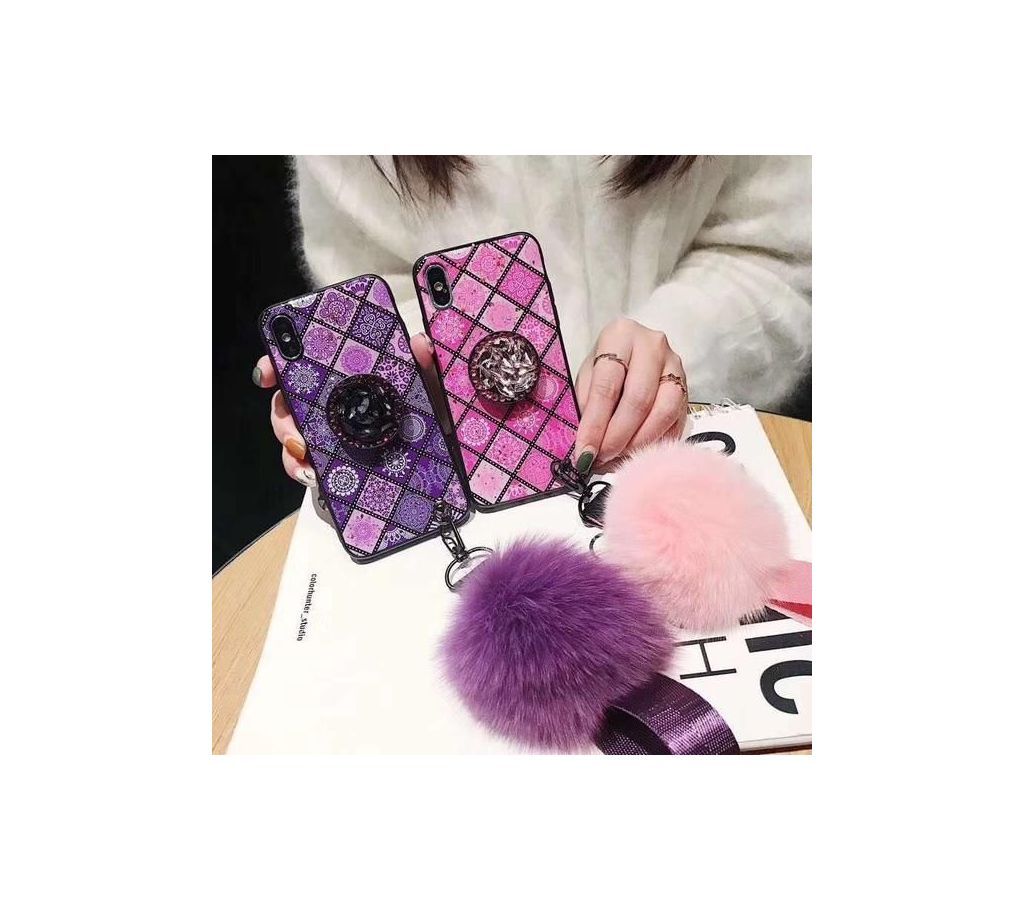 Luxury Glitter 3D Diamond ring holder Silicone phone case for SAMSUNG A7