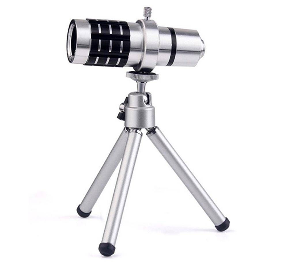 12x Zoom Mobile Camera Lens With Adjustable Tripod