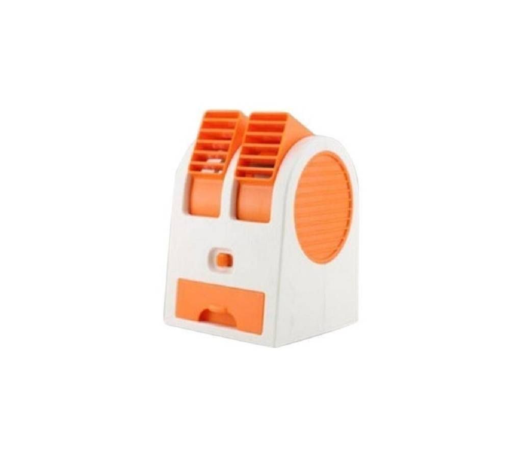 Mini USB Double Fan Air Cooler - Orange and White