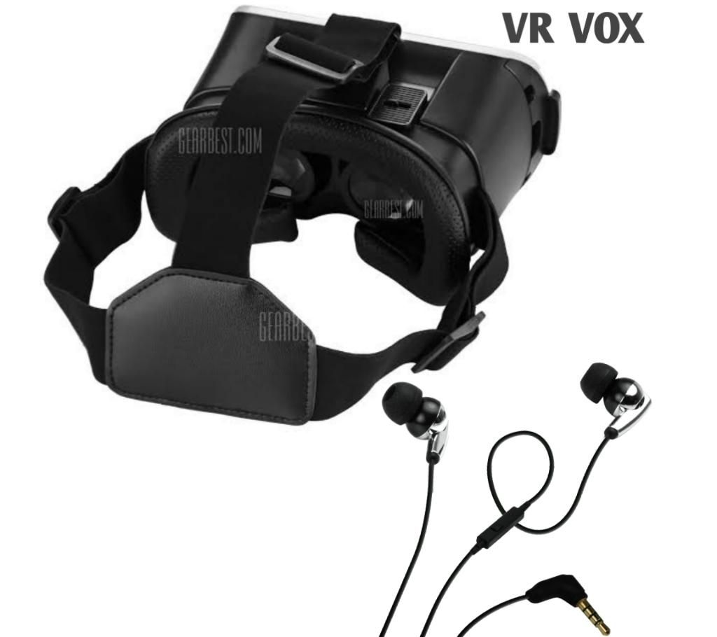 VR BOX 3D With Ear Headphone Black Colour