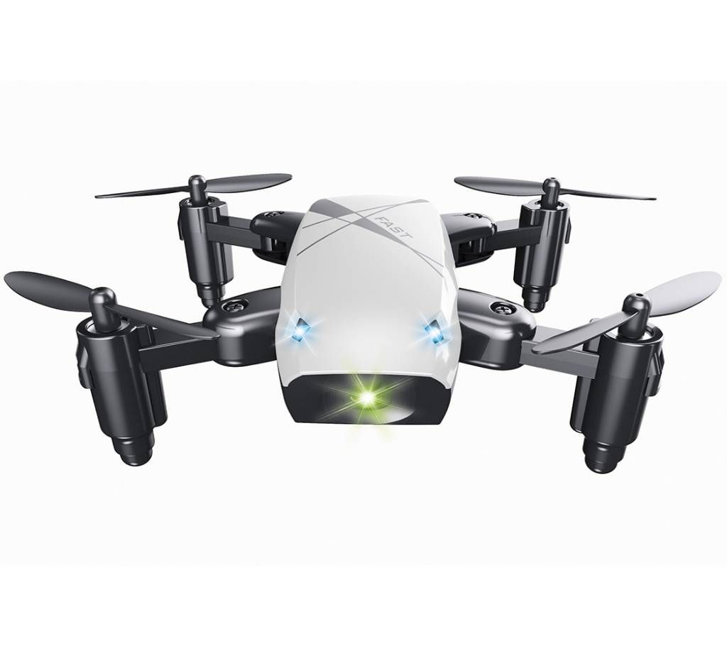 S9 Mini Foldable RC Quadcopter with Headless Mode LED Lights RTF - White