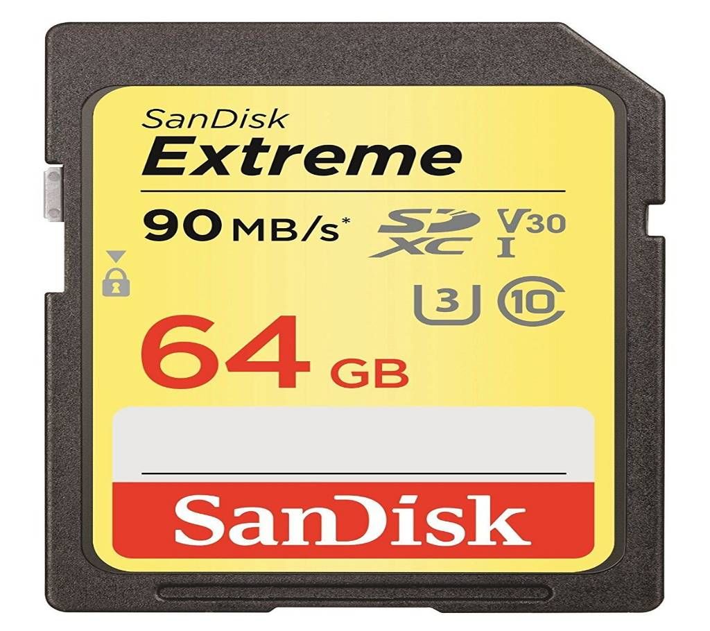 Sandisk V30 64GB Class 10 90MB/s SDXC Memory Card 