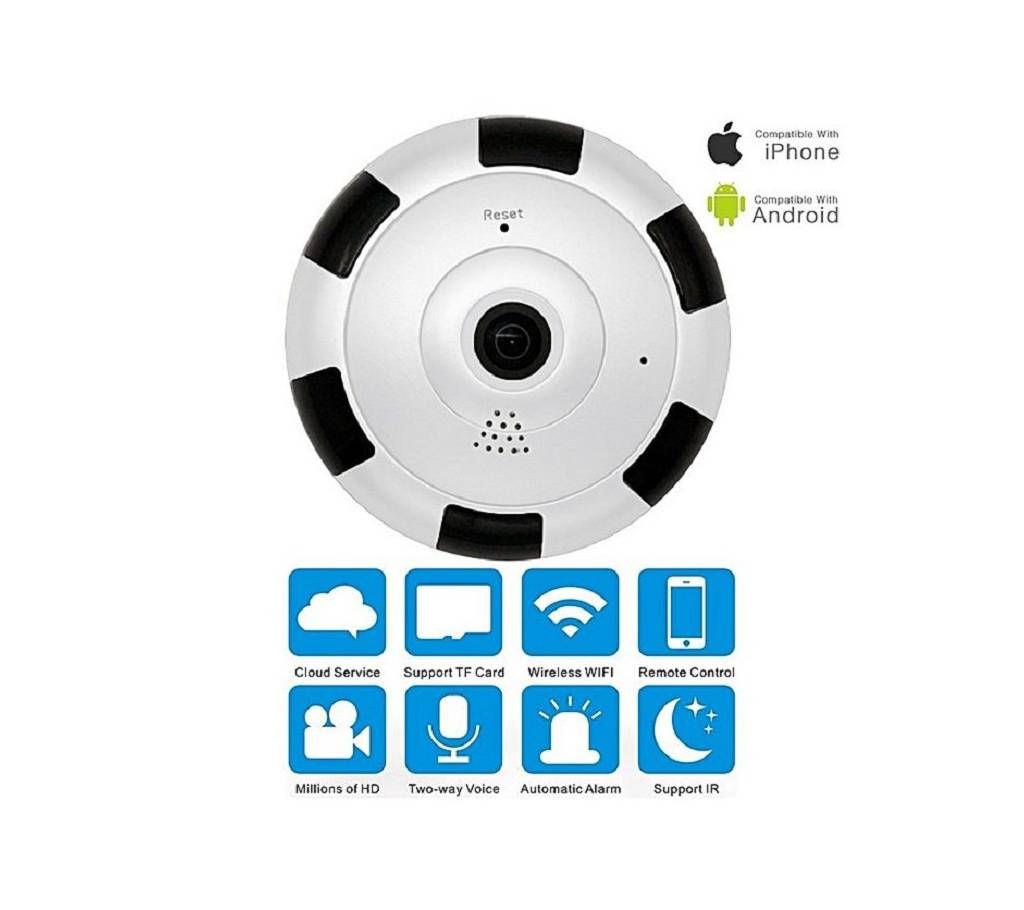 Panoramic Wifi IP P2P Night Vision Camera 360 Degree - White