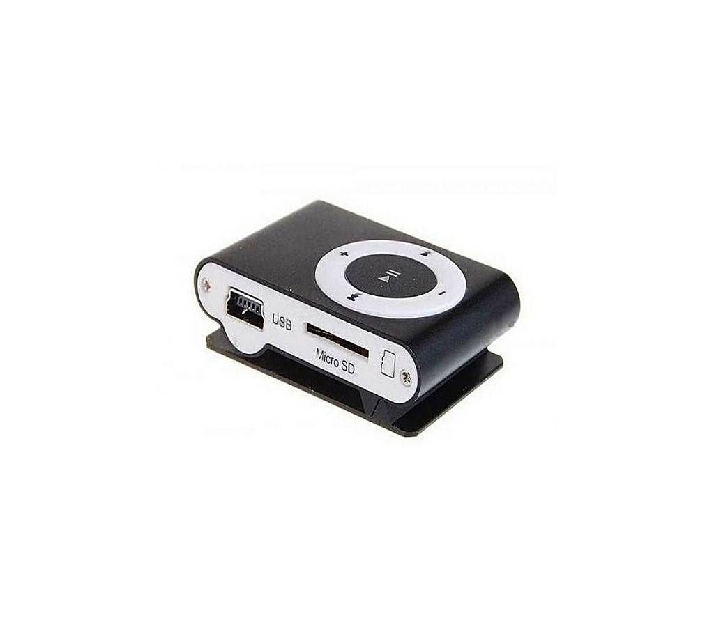 Clamp Mini Mp3 Player With TF Slot - Black
