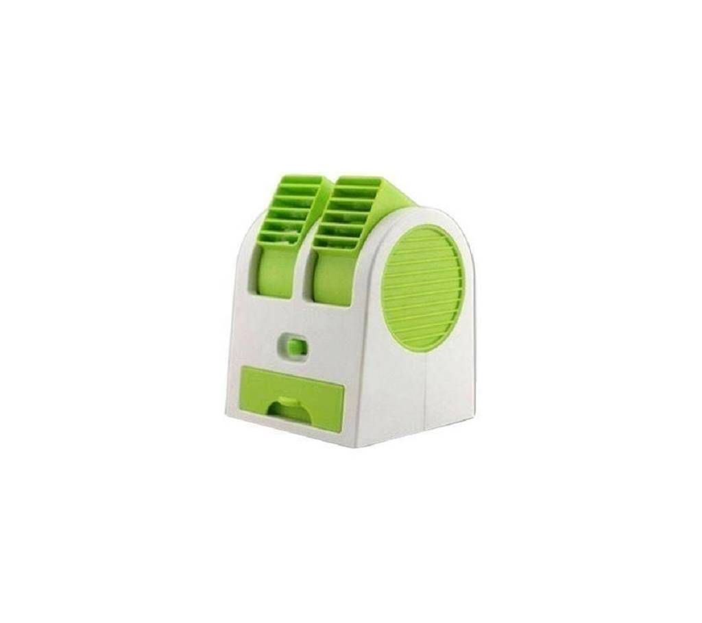 Mini USB Double Fan Air Cooler - Green and White