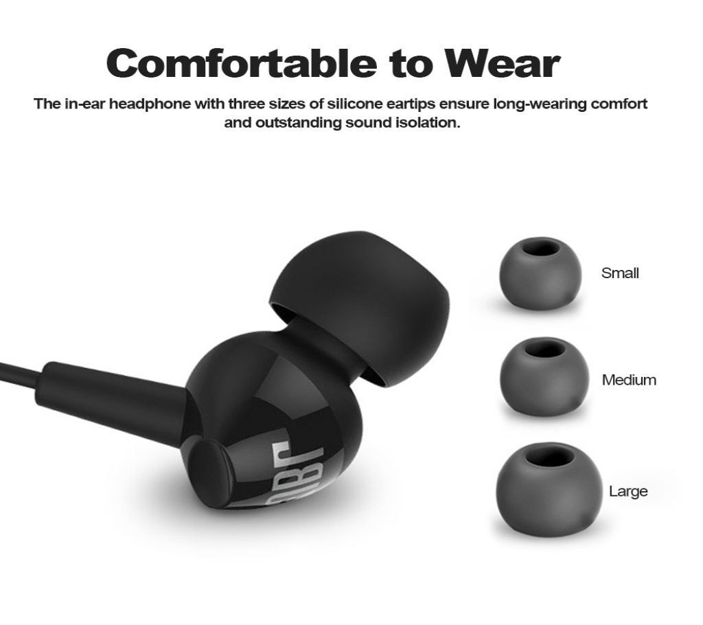 JBL C100SI In-Ear Headphones with Mic (Black)