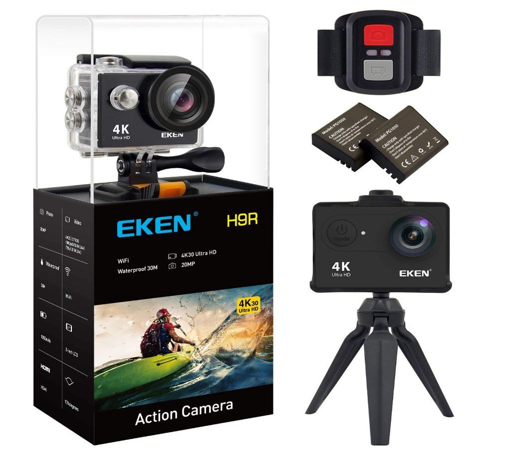 EKEN H9R (Latest Version 7.0) Action Camera + Remote + All Accessories
