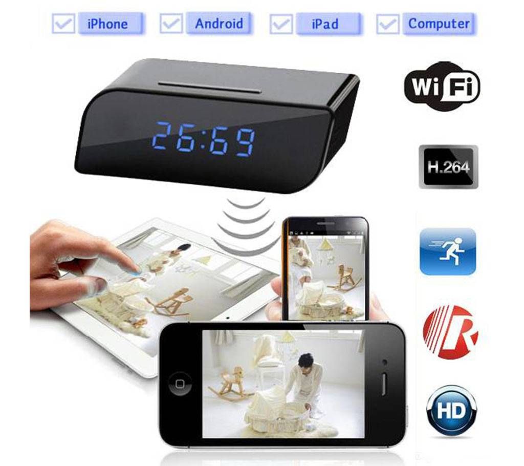 Spy Wifi Table clock Camera