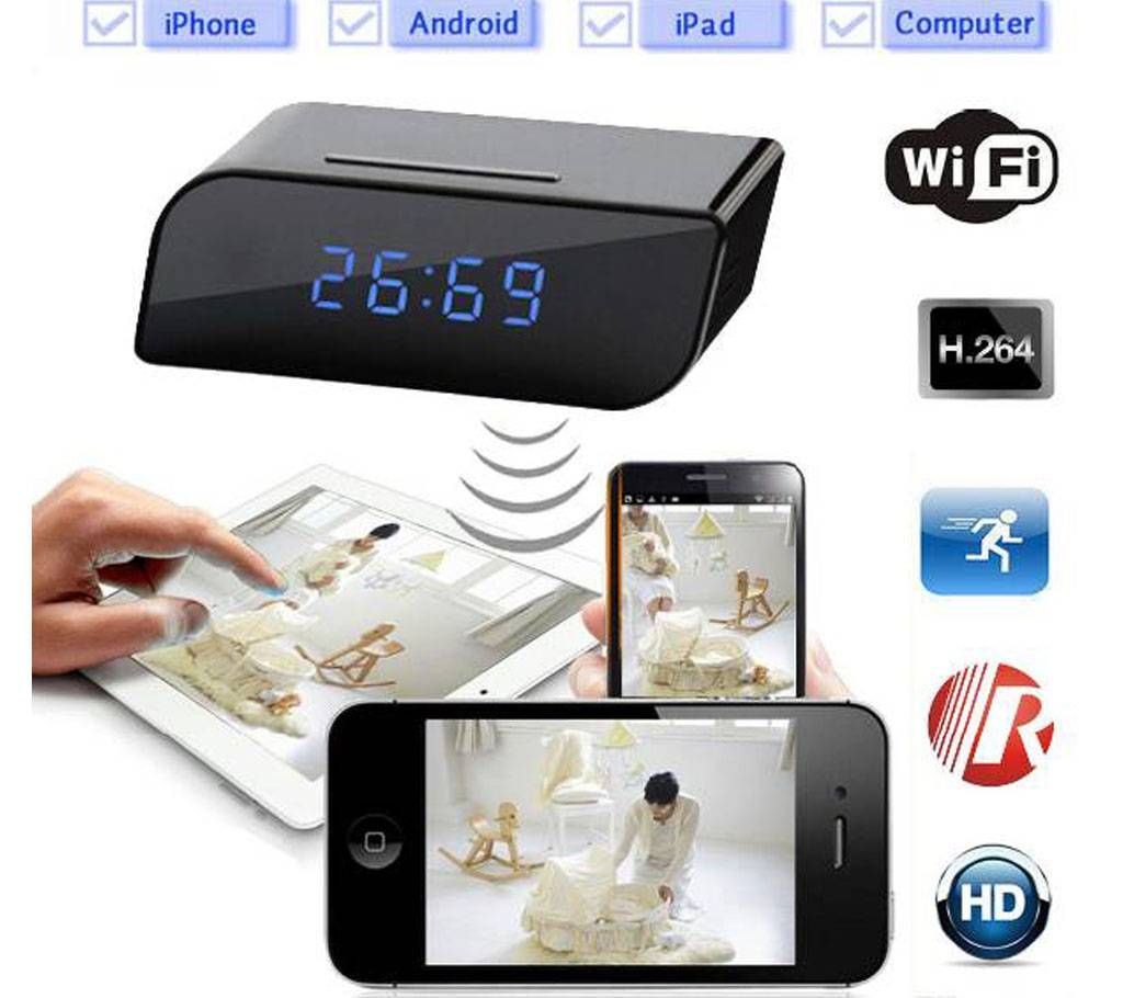Hidden LENs ! Digital Alarm Clock Design Spy Camera
