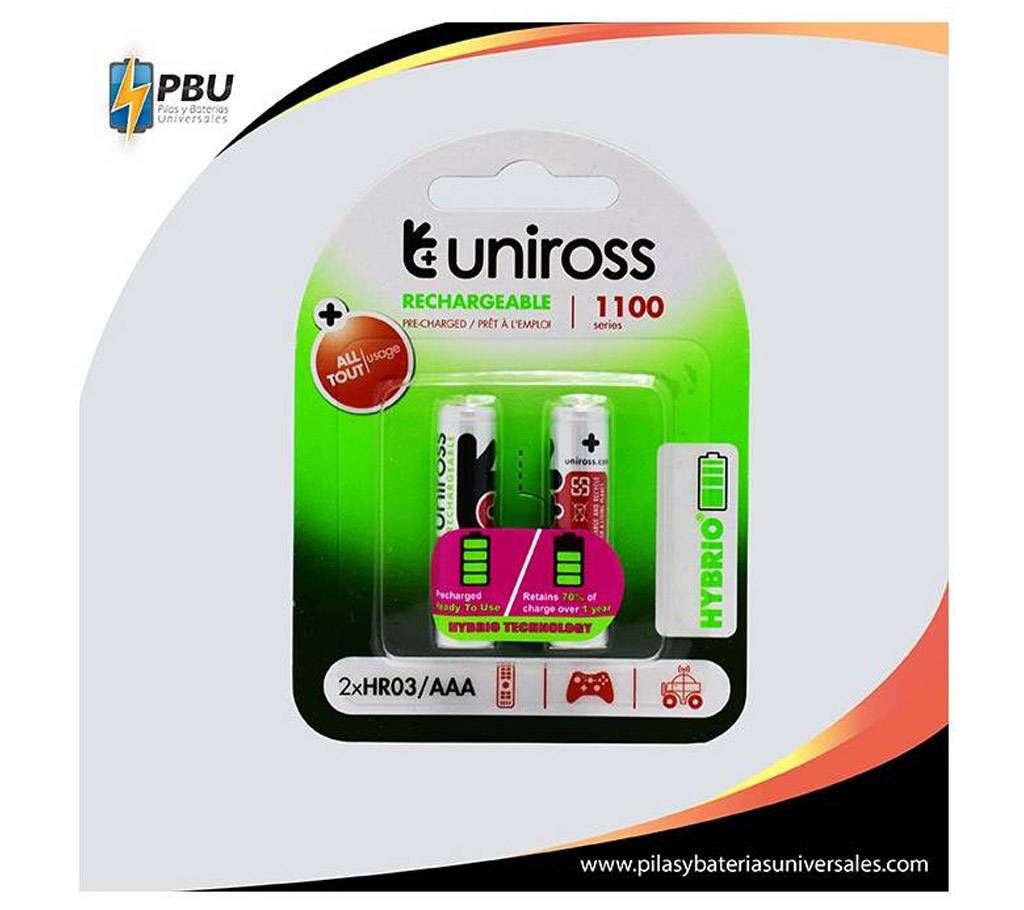 Uniross AAA Rechargeable Battery (2 Pcs)