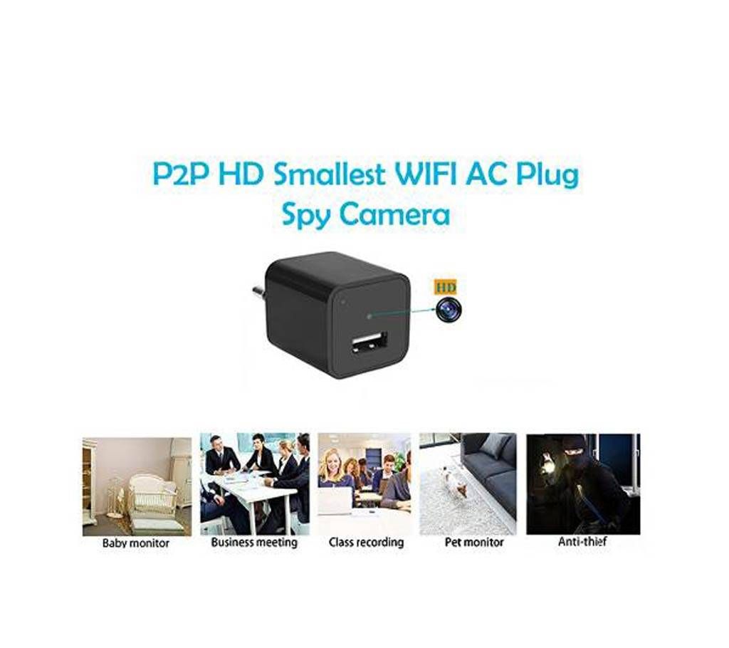 Hidden Wifi IP Camera AC Plug 32GB