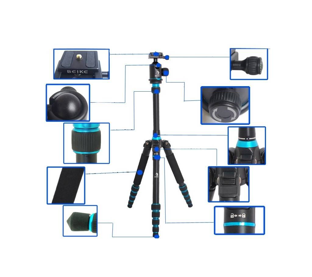 CowboyStudio BK-777 180 degree Folded Design Alu-alloy Camera Tripod Monopod with Ball Head & Carrying Bag