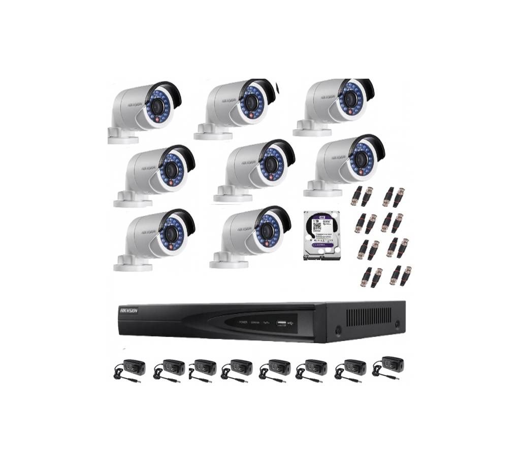 CCTV HD Camera 08 Pieces Total Packages