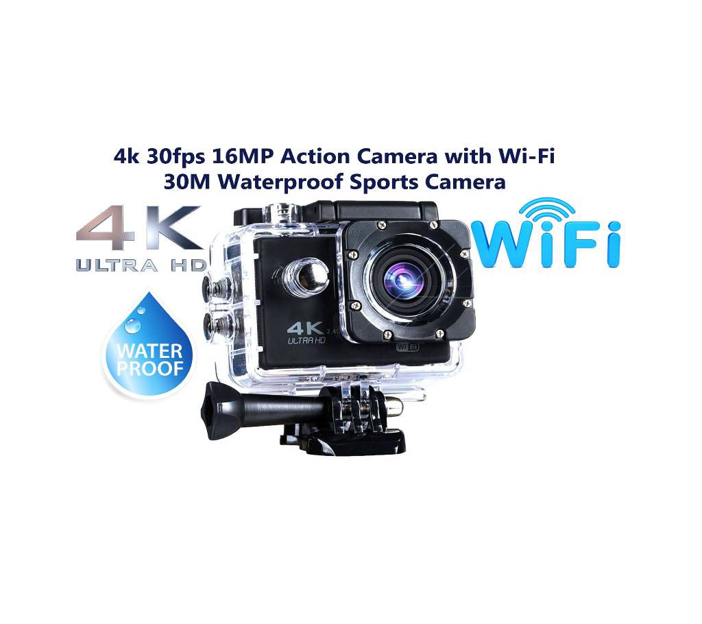 Action Camera with Wi-Fi 4k 30fps 16MP