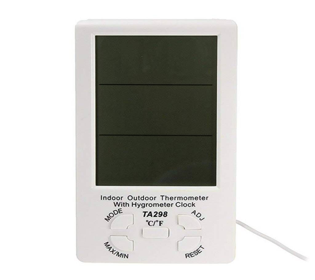 Indoor outdoor thermometer With clock hygrometer display TA298