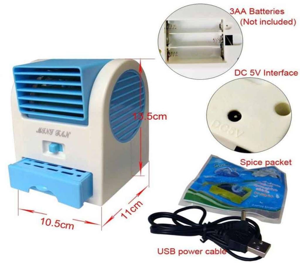 Mini USB Air Cooler - Blue and White