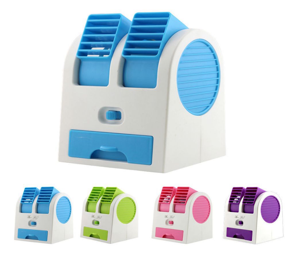 Mini Desktop Air Conditioner USB Rechargeable Small Fan Cooling Portable Cooler Purple
