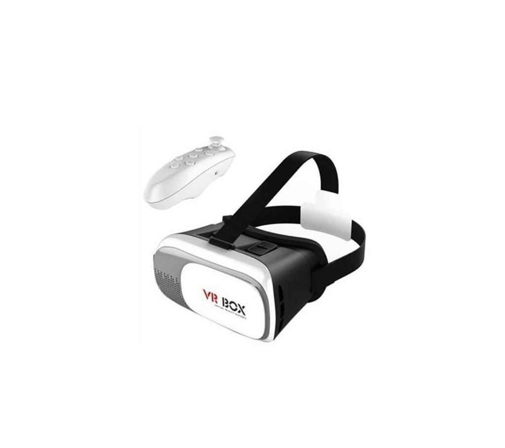 VR Box With Remote Virtual Reality Headset VR Box 2.0 - White - GNG