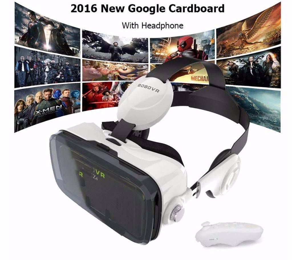 VR Z4 3d glasses with headphone +Free Bluetooth Remote
