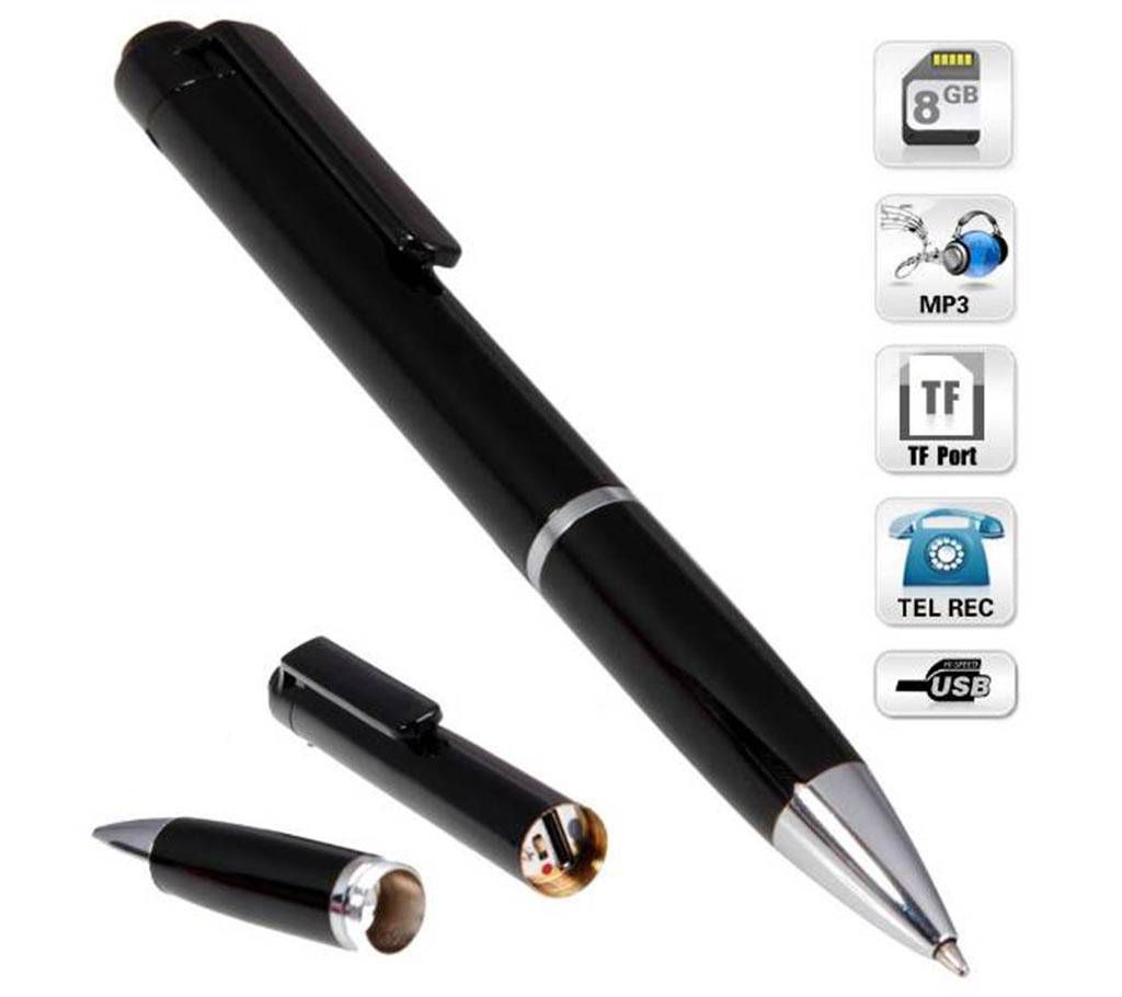 Spy voice recorder pen 8GB with MP3 player
