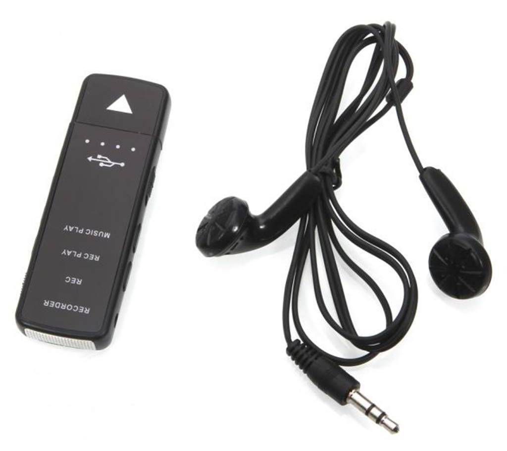 Spy Mini Voice Recorder with MP3 - Black