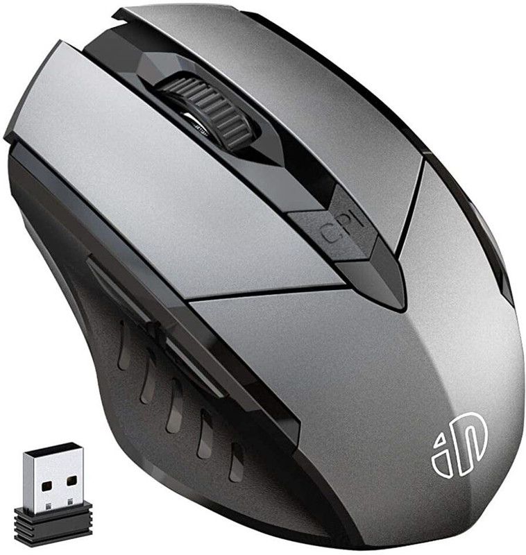 Verilux Wireless Mouse Rechargeable Ergonomic USB 2.4G Cordless Mice Wireless Touch Gaming Mouse  (USB 3.0, Gray)