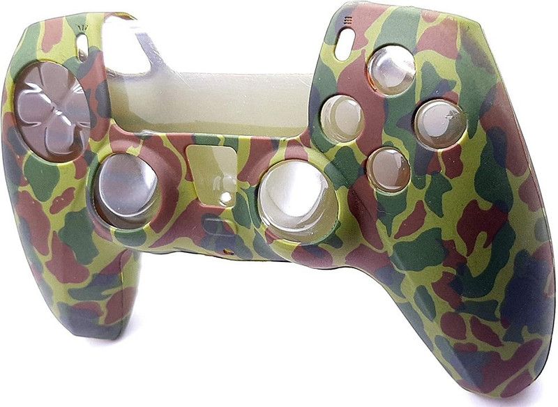 TMG PS5 Silicone Camouflage Theme Protective Cover Skin Case for PS5 Dualsense Controller Gaming Accessory Kit  (Green, For PS5)
