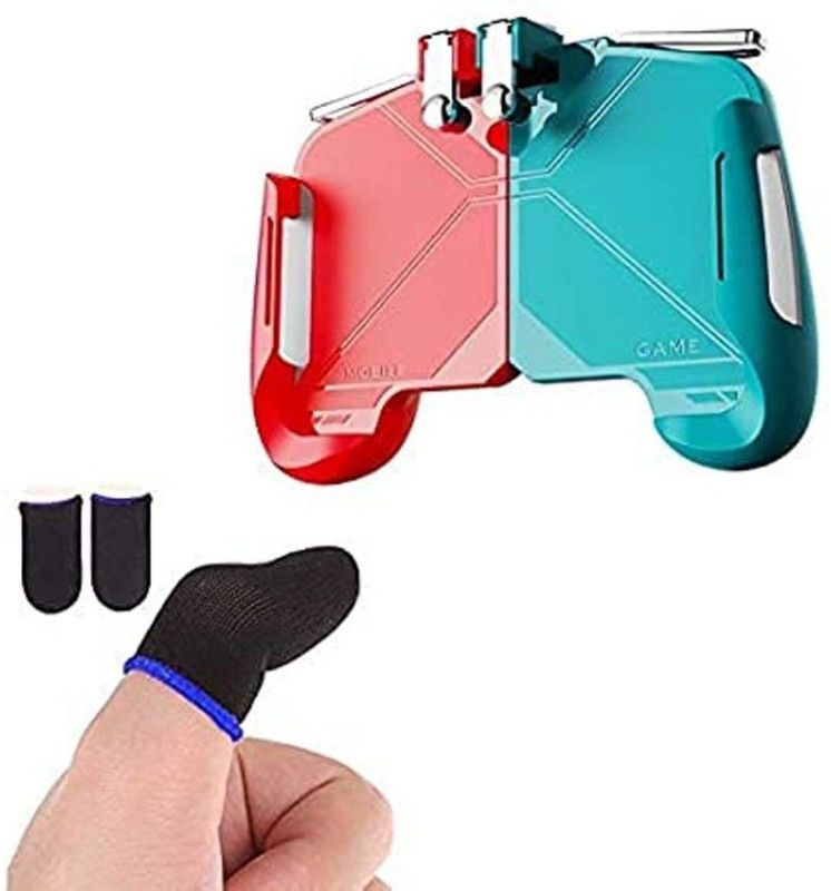 HMTECH AK16 Mobile Game Controller for PUBG Gamepad with High Precision, Sensitive Shoot and Aim Joystick Gaming Accessory Kit  (Red & Green, For Android, iOS)