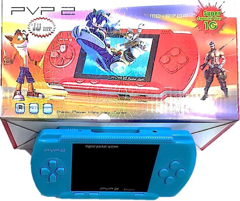 Clubics New PVP 2 Video Game Console - PVP2 (Lite Blue) 1 GB with Super Mario 1 GB with Super Mario  (Sky Blue)