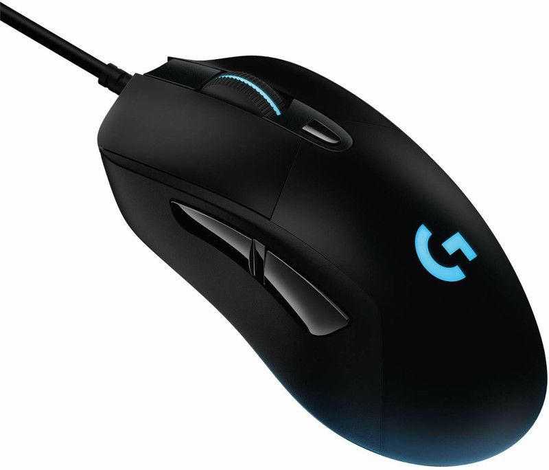 Logitech G403 /LIGHTSYNC Lighting Tech./Onboard Memory /Adjustable Weight,upto 12000 DPI Wired Laser Gaming Mouse  (USB 2.0, Black)