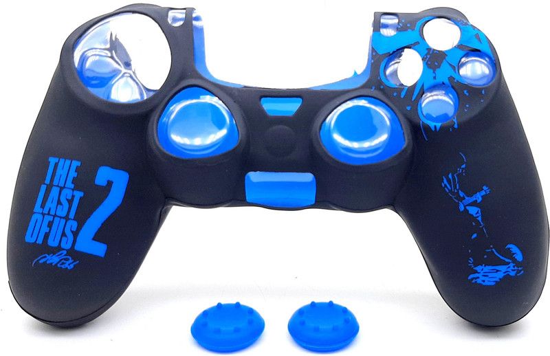 TMG Ps4 TLOU2 Theme Silicone Protective Skin Case Cover for PS4 Controller High Quality Protective Silicone Cover Case Sleeve Anti Slip Cover (Blue) Gaming Accessory Kit  (Black + Blue, For PS4)