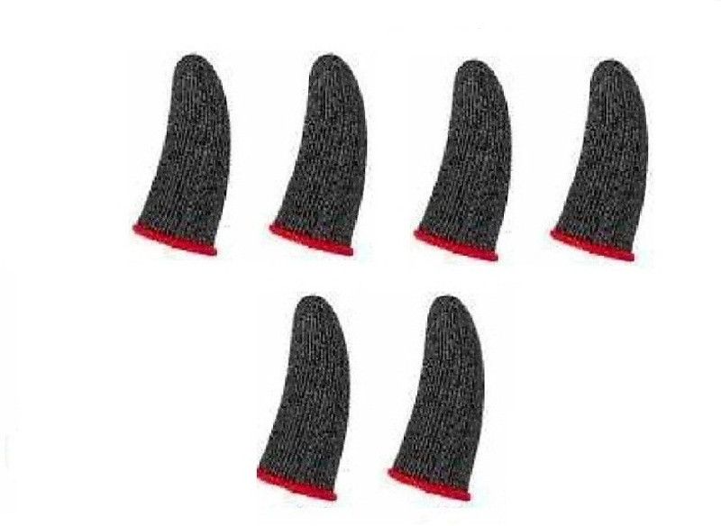 naksh collection Pubg Anti-Slip Thumb Sleeve Pack Of 3 Pair Black & Red Gaming Accessory Kit  (Multicolor, For Android, iOS)