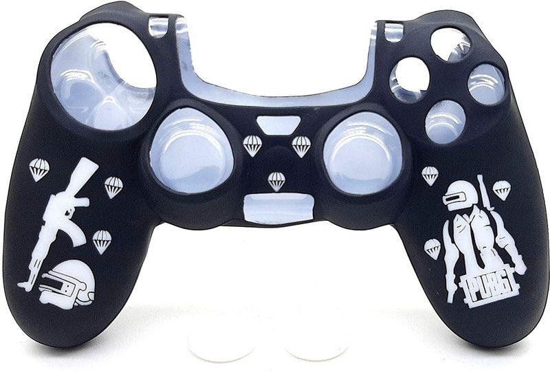 TMG Ps4 PUBG Theme Silicone Protective Skin Case Cover for PS4 Controller High Quality Protective Silicone Cover Case Sleeve Anti Slip Cover Gaming Accessory Kit  (Black, White, For PS4)