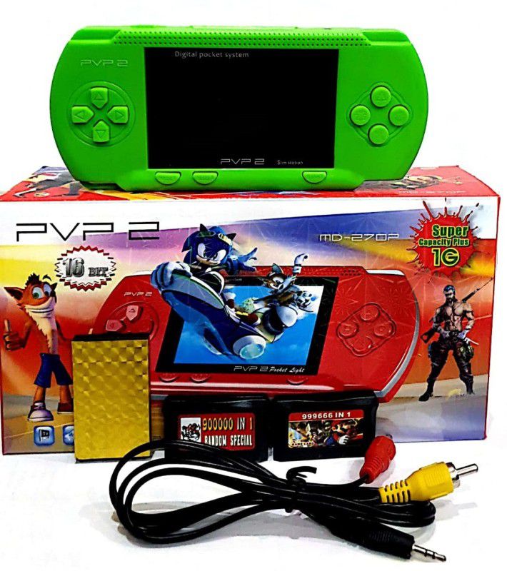 Clubics Latest PVP2 16 bit Video Game Kids Video Game(Green) 1 GB with Contra, Super Mario  (Green)