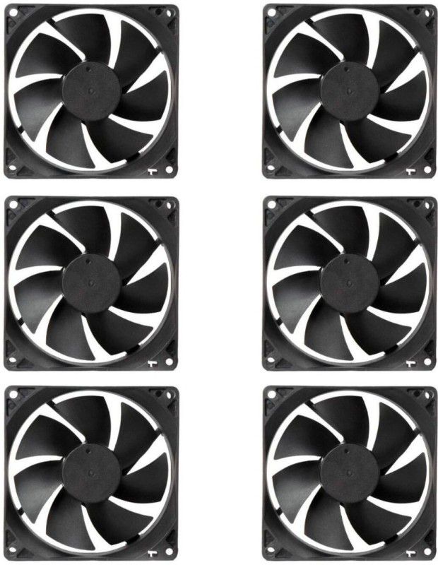 Mexico Pack Of 6 Cabinet Fan Cooler  (Black)