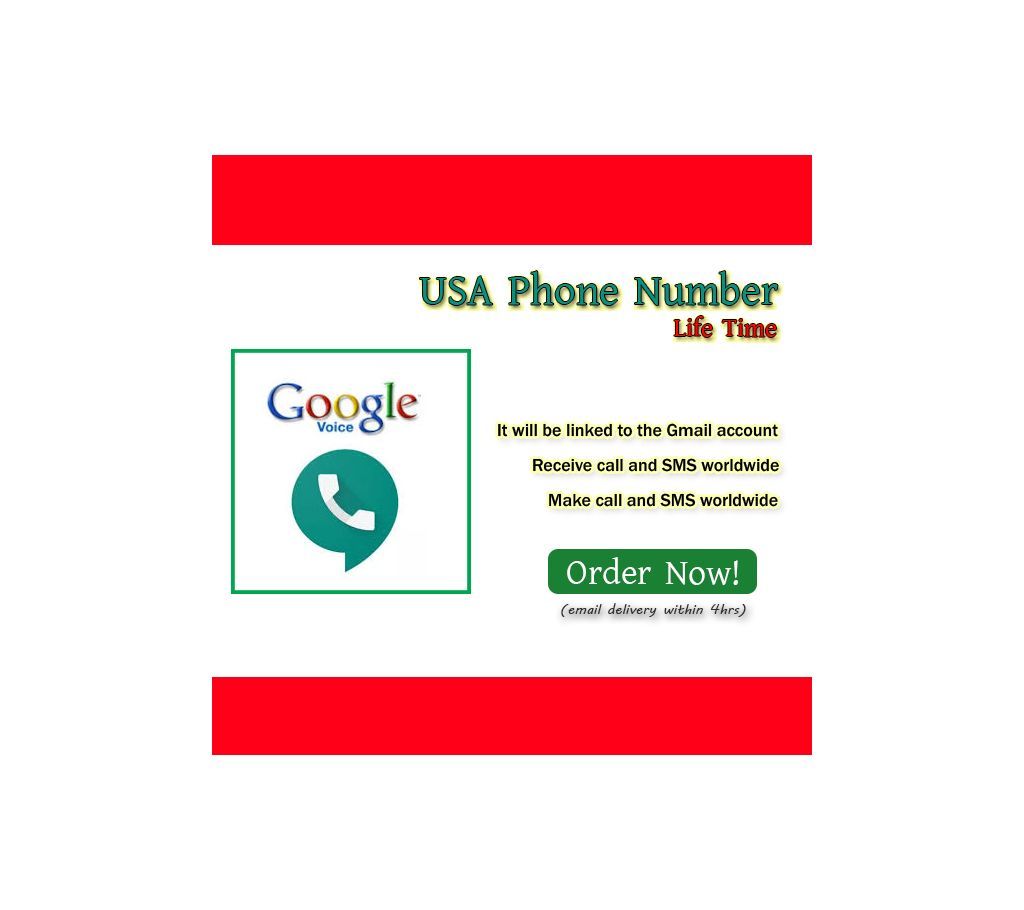 USA Phone Number Life Time - Google Voice Number