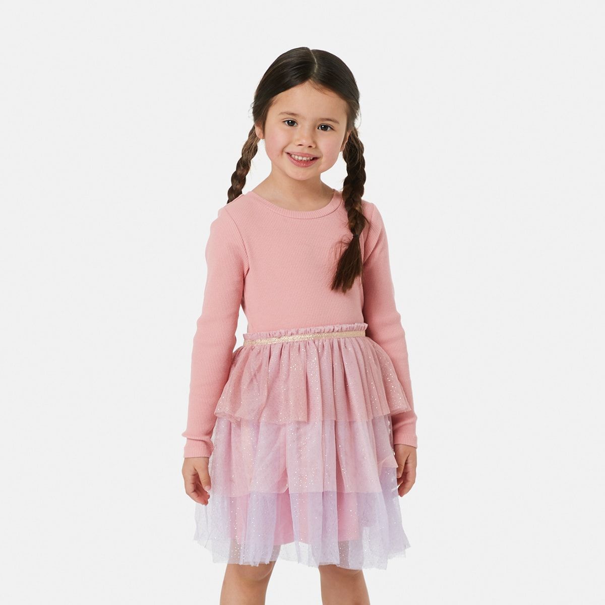 Long Sleeve Ribbed Winter Tutu Dress
