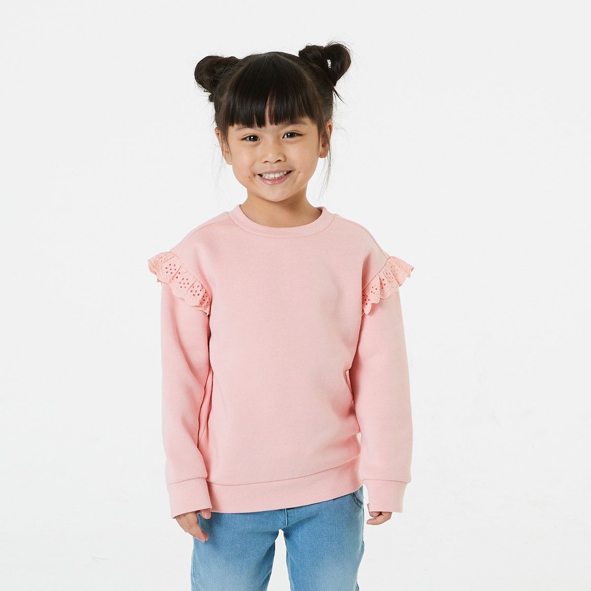 Broderie Frill Crew Neck Sweatshirt