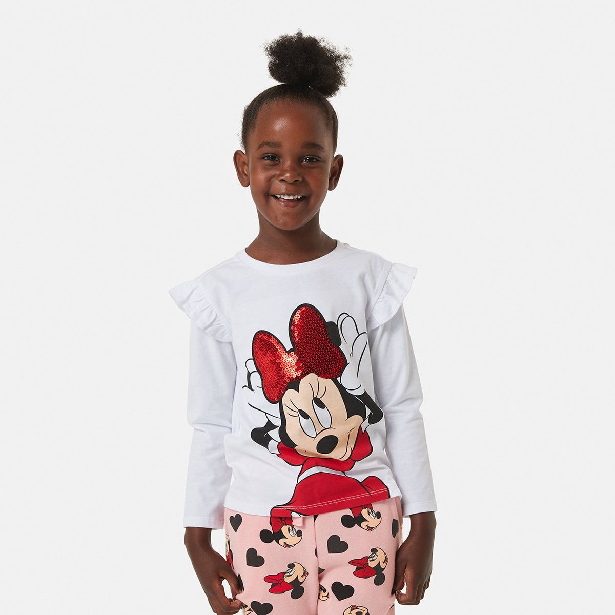 Minnie Mouse License Long Sleeves Sequin T-shirt
