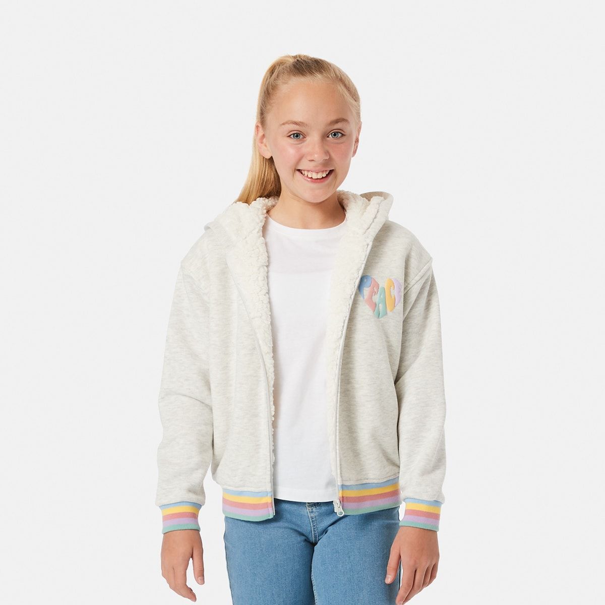 Sherpa Lined Zip Through Hoodie