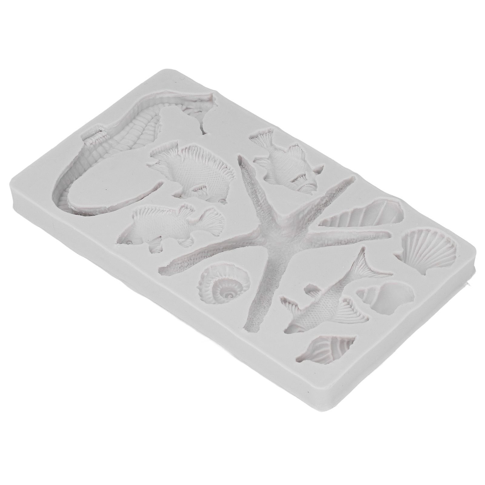Himeng La Silicone Mold Grey DIY Starfish Seahorse Shape Reusable Non Stick Elastic Cake Chocolate Ice Cube Fondant Mould