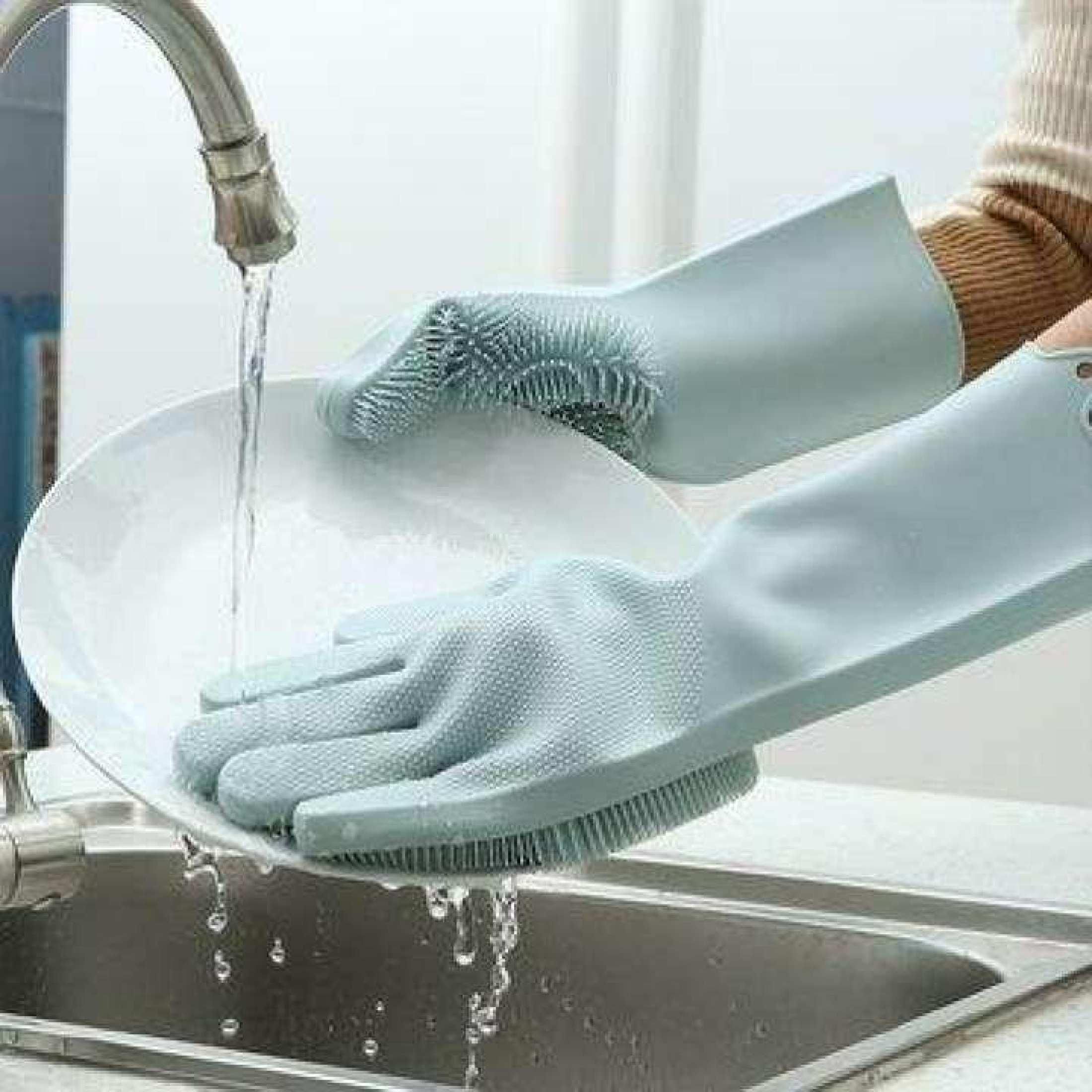 Silicone Magic Dishwashing Gloves Non Slip Dishwashing Gloves For House Offices And Restaurant - Magic Silicone Sponge Gloves - Dish Washing Gloves
