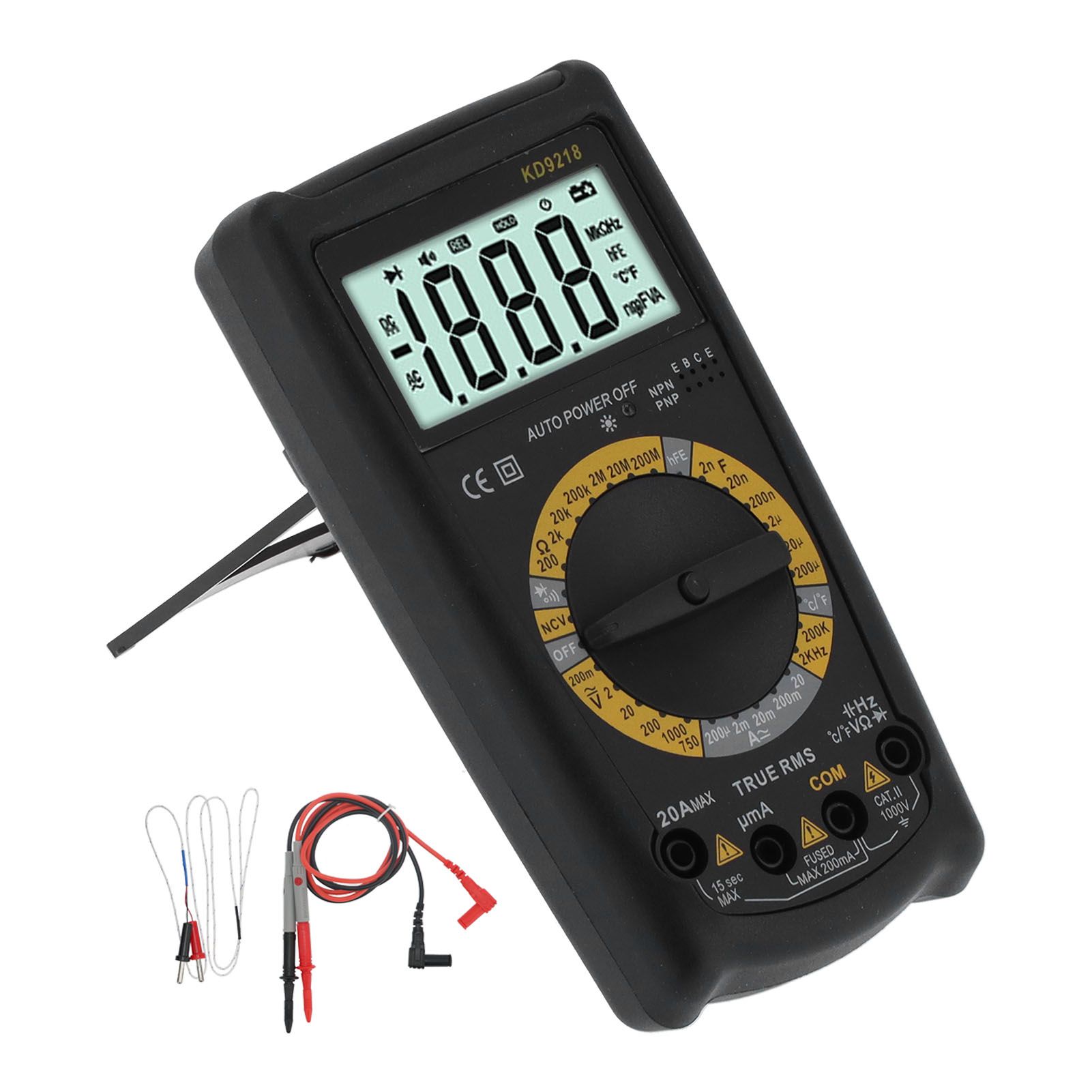 Non‑Contact Multimeter Multifunction Digital Smart Backlight LCD Overload Protection Auto Shutdown Capacitance Meter