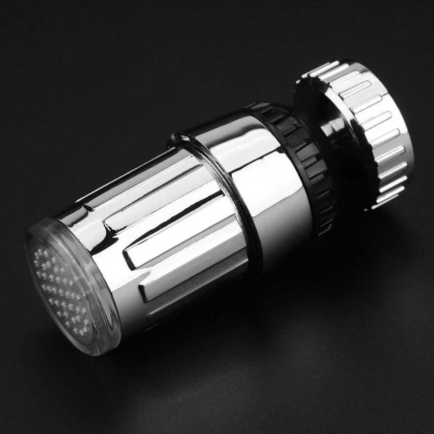 360 Degree Rorating Faucet Sprayer 3 Colors LED Light Chan g Swivel Spray Head Sprayer Water Powered Kitchen Sink Accessories