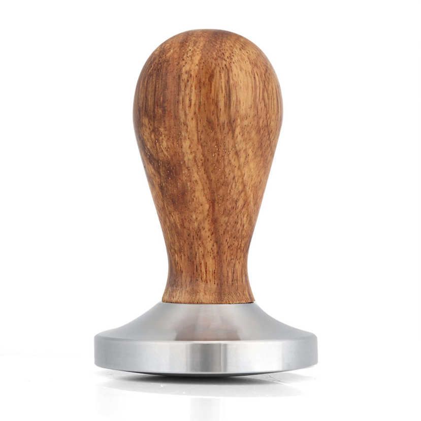 Wood & Stainless Steel Coffee Tamper Base Espresso Beans Press Tool ZY