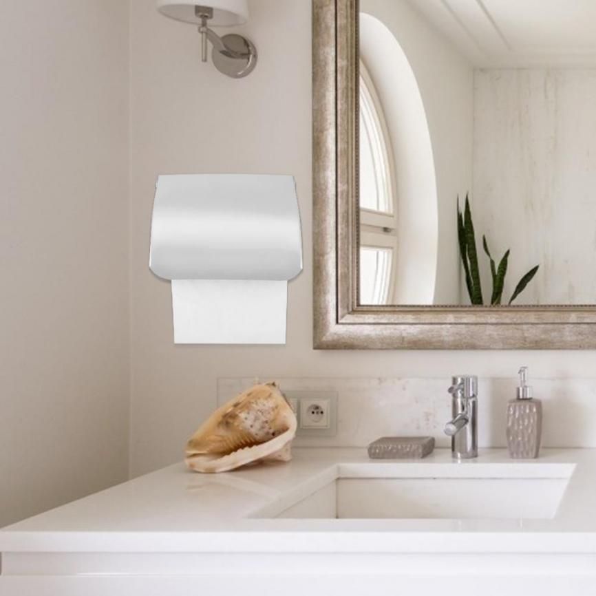 Roll Holder Wall Mounted Toilet Paper Dispenser Stainless Steel Bathroom Plastic Tissue Box for Hotel Restaurant Public